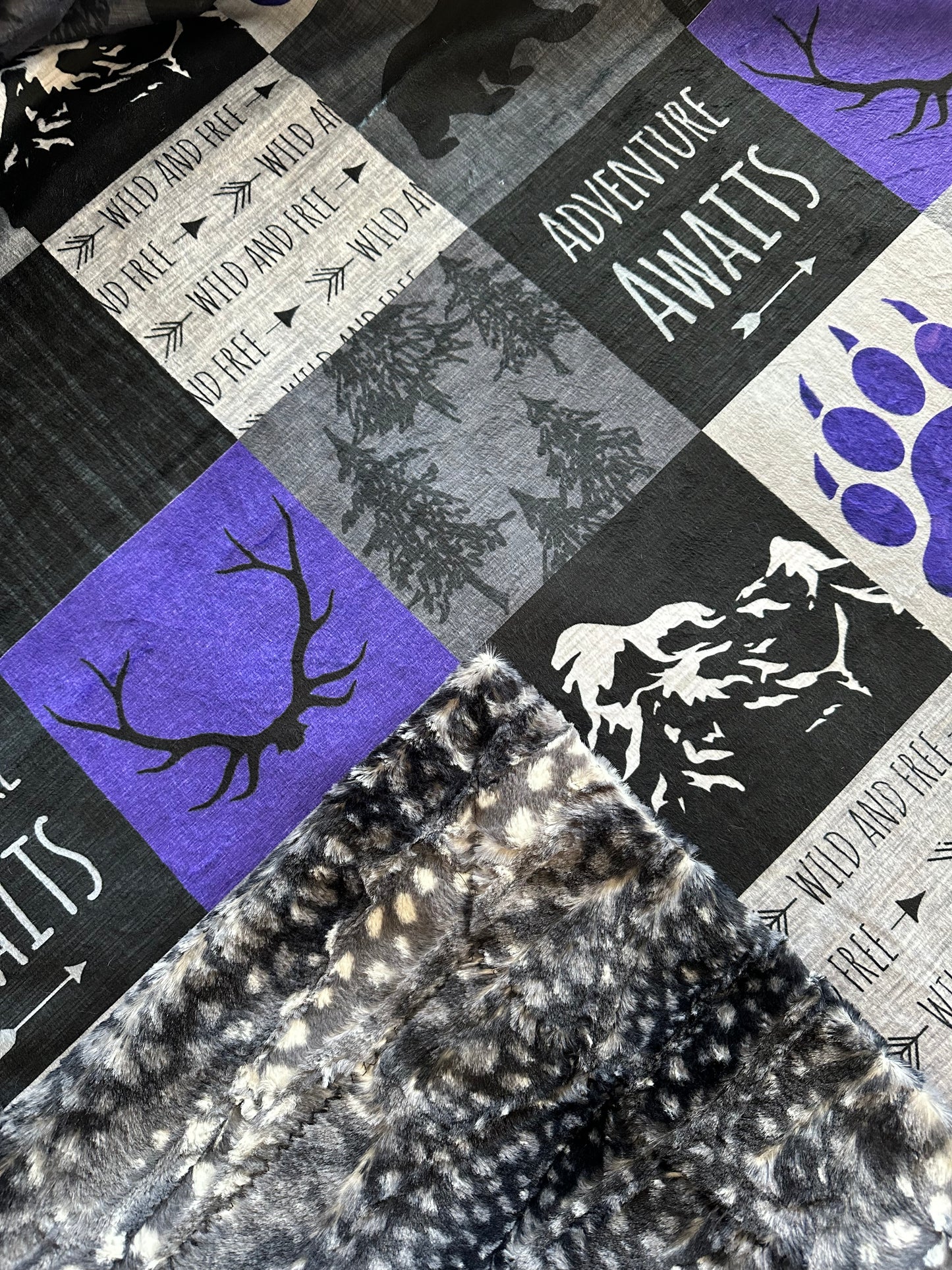 Adventure Awaits on Luxe Cuddle 54x79 Large Blanket