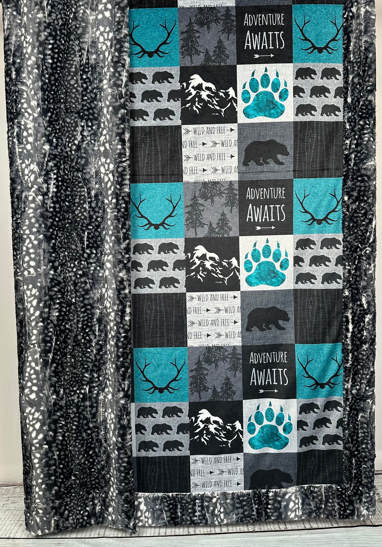 Adventure Awaits on Luxe Cuddle 54x79 Large Blanket