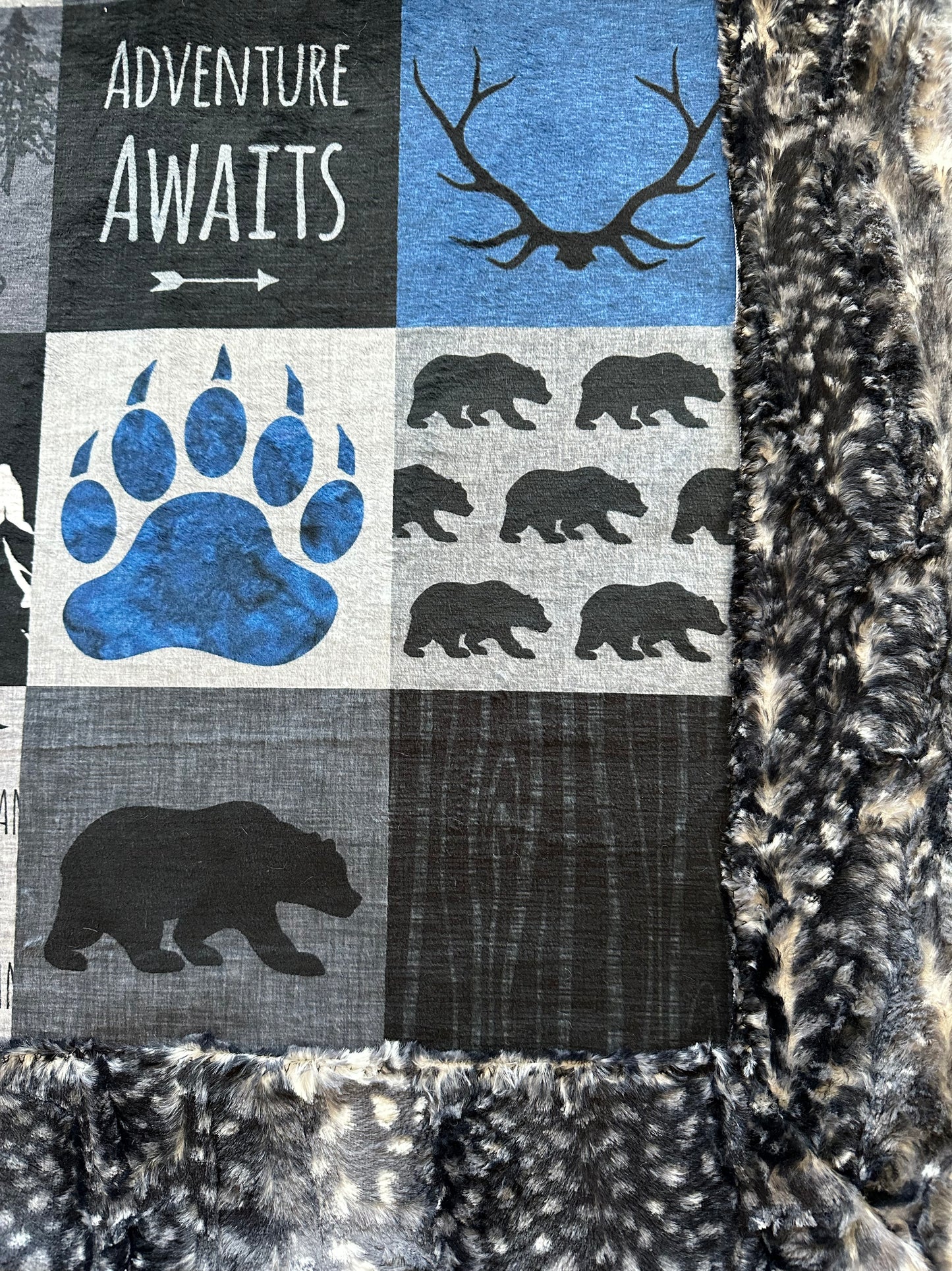 Adventure Awaits on Luxe Cuddle 54x79 Large Blanket