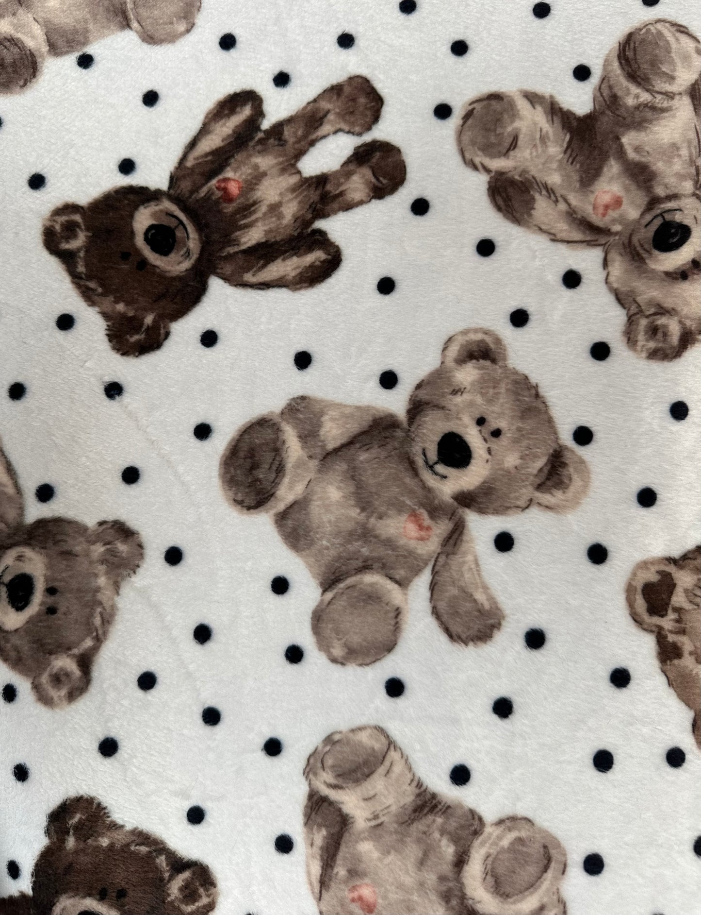 Cuddle Teddy on Brown Luxe Minky Baby Blanket - 34x41