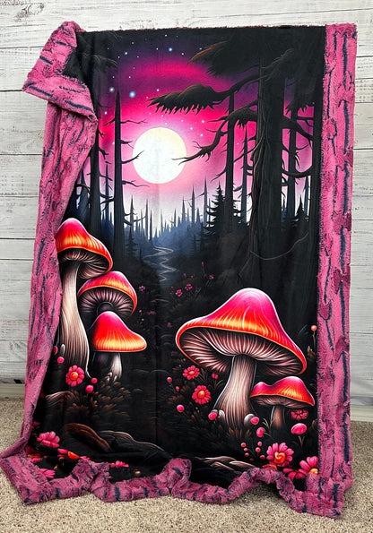 Psychedelic Mushrooms on Azalea Luxe 41x60 Toddler/Child/Travel/Crib/Baby  with a 13x19 Pillowcase for a 12x18 Size Pillow