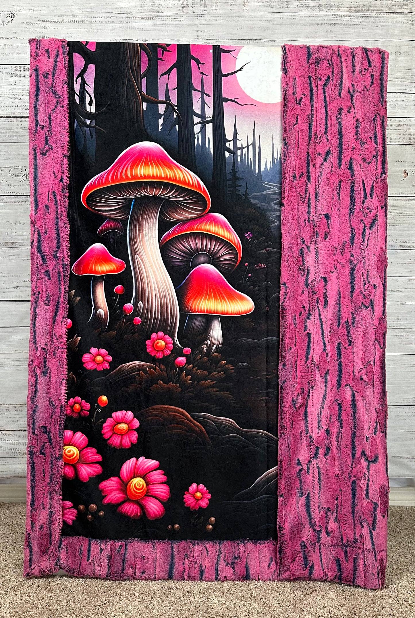 Psychedelic Mushrooms on Azalea Luxe 41x60 Toddler/Child/Travel/Crib/Baby  with a 13x19 Pillowcase for a 12x18 Size Pillow