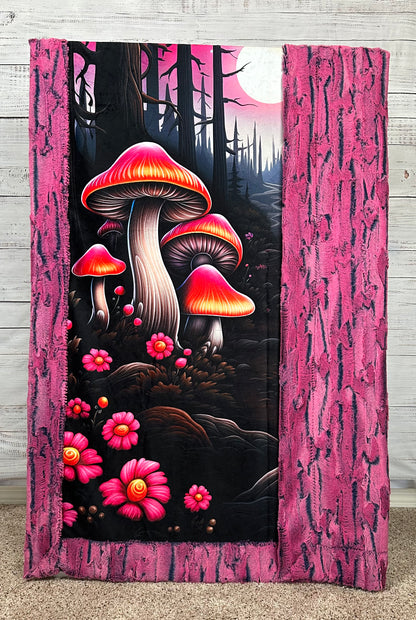 Psychedelic Mushrooms on Azalea Luxe 41x60 Toddler/Child/Travel/Crib/Baby  with a 13x19 Pillowcase for a 12x18 Size Pillow