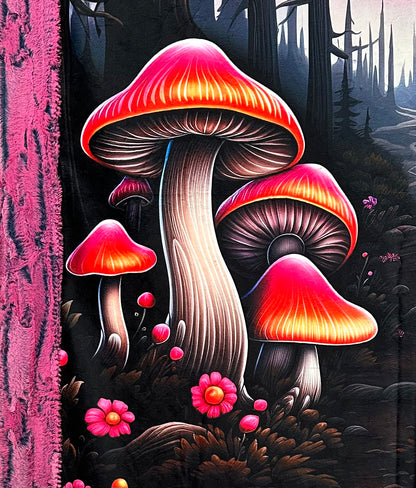 Psychedelic Mushrooms on Azalea Luxe 41x60 Toddler/Child/Travel/Crib/Baby  with a 13x19 Pillowcase for a 12x18 Size Pillow