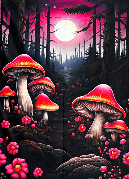 Psychedelic Mushrooms on Azalea Luxe 41x60 Toddler/Child/Travel/Crib/Baby  with a 13x19 Pillowcase for a 12x18 Size Pillow