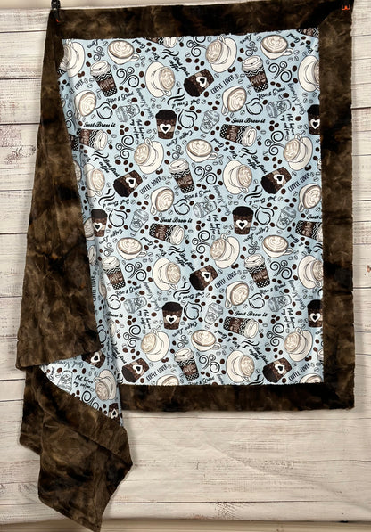 Rise & Grind Brown Rabbit Tie-Dye Adult X-Large Minky Blanket 53x81