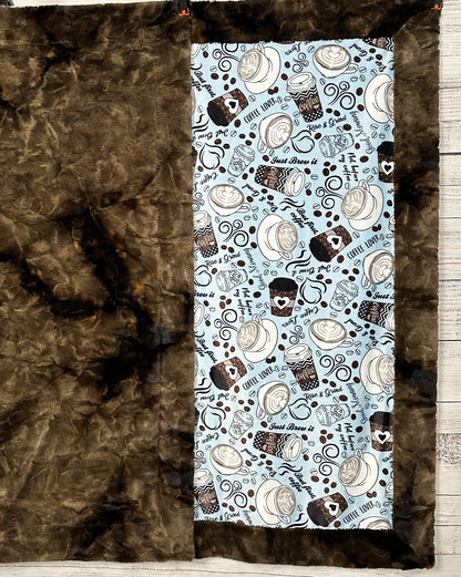 Rise & Grind Brown Rabbit Tie-Dye Adult X-Large Minky Blanket 53x81