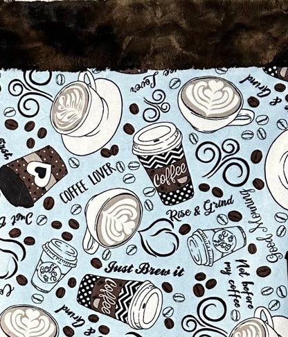 Rise & Grind Brown Rabbit Tie-Dye Adult X-Large Minky Blanket 53x81