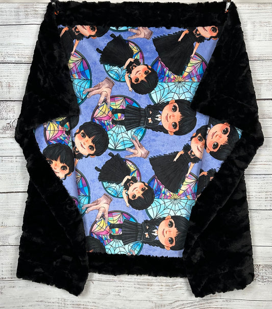 Spooky Girl on Black Tuscany 41x60 Child/Toddler/Baby/Travel Minky Blanket with 13x19 Pillowcase