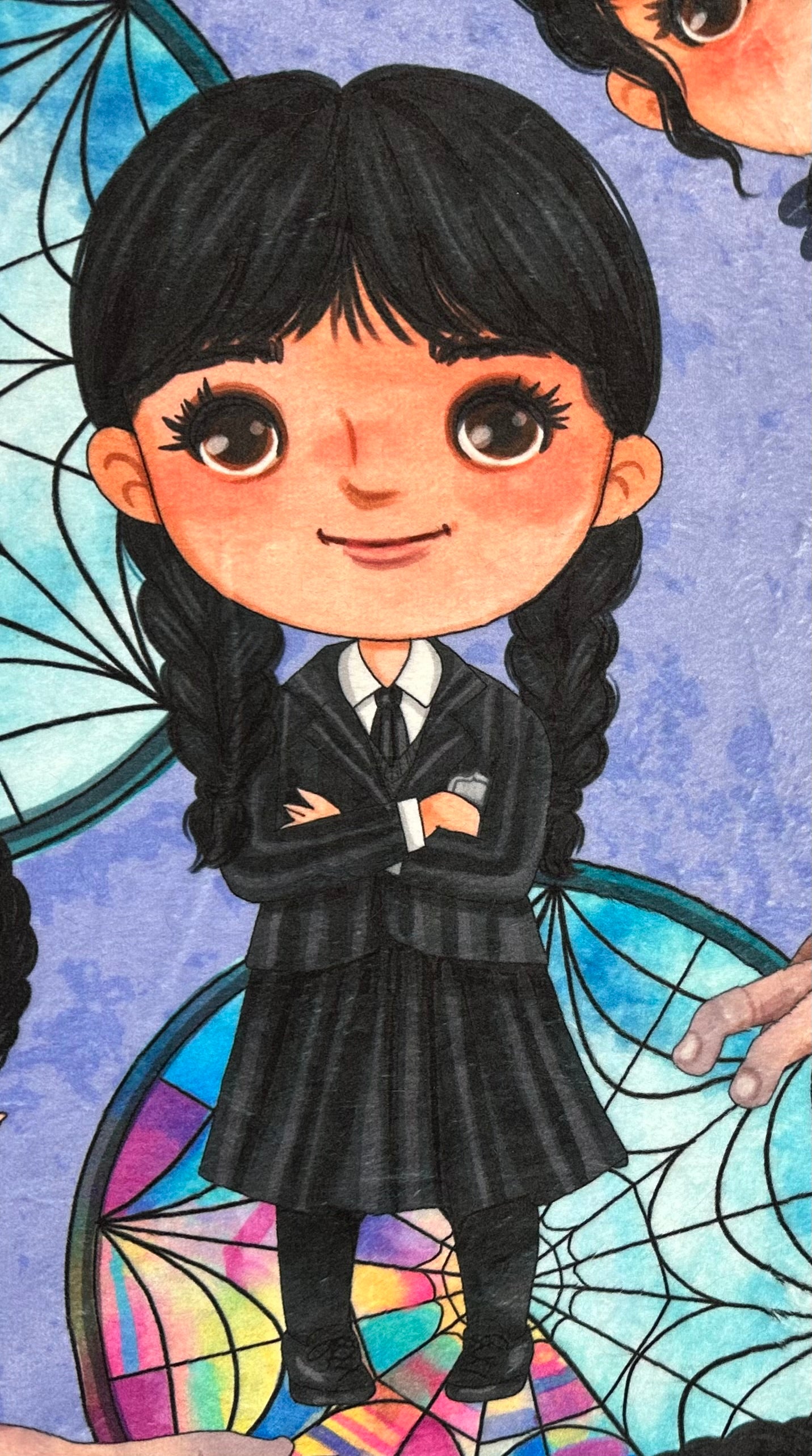 Spooky Girl on Black Tuscany 41x60 Child/Toddler/Baby/Travel Minky Blanket with 13x19 Pillowcase
