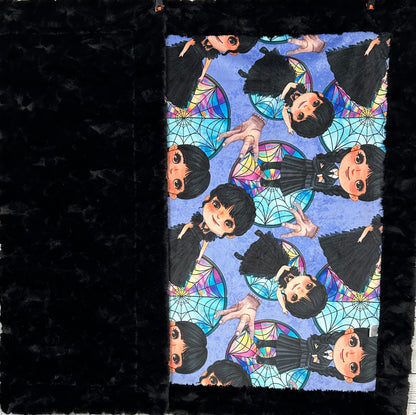 Spooky Girl on Black Tuscany 41x60 Child/Toddler/Baby/Travel Minky Blanket with 13x19 Pillowcase