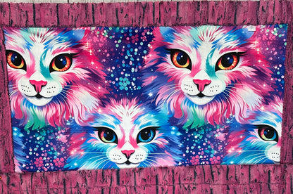 Sparkly Cats on Azalea Luxe Large 55x79 Minky Blanket