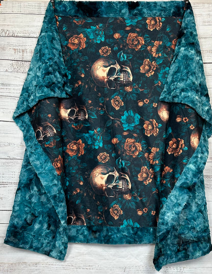 Skull on Mallard Luxe Large 55x79 Minky Blanket