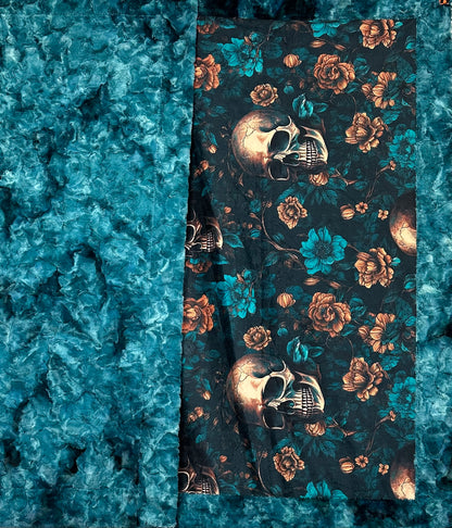 Skull on Mallard Luxe Large 55x79 Minky Blanket