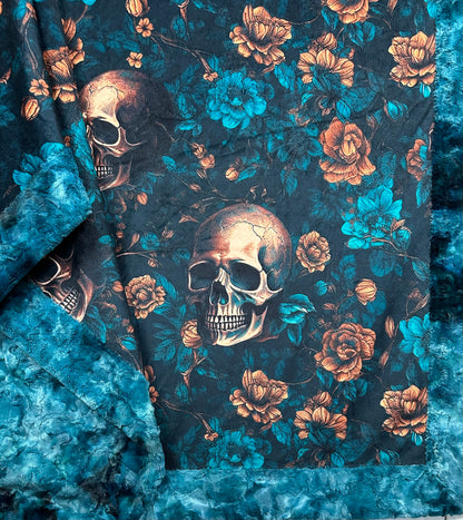 Skull on Mallard Luxe Large 55x79 Minky Blanket