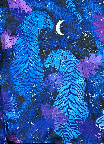 Year of the Tiger on Black Seal Large 55x79 Minky Blanket