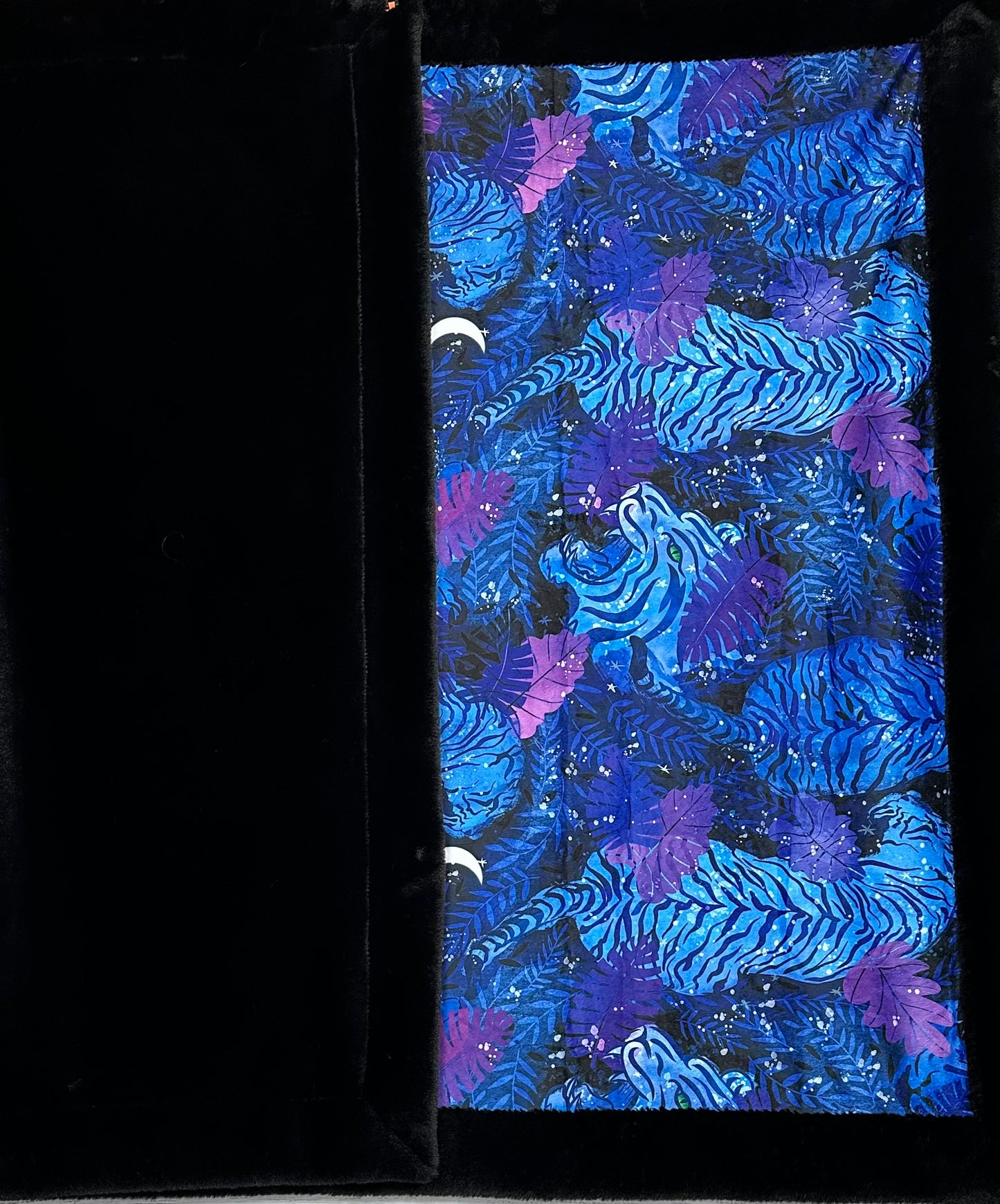 Year of the Tiger on Black Seal Large 55x79 Minky Blanket