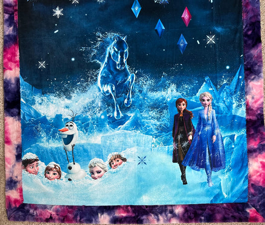 "Do You Want to Build a Snowman?" Large 55x79  Minky Blanket With Colorful Backing
