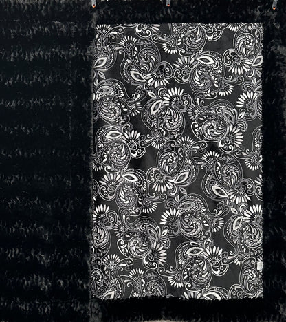 Paisley Black on Florence Luxe X-Long 51x90 Minky Blanket
