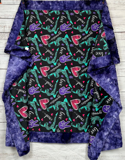 Gymnastics on Purple Luxe Large 55x79 Minky Blanket