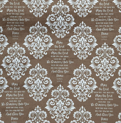 "May The Lord Bless You And Keep You" on Snowy Owl Luxe Large 55x79 Minky Blanket