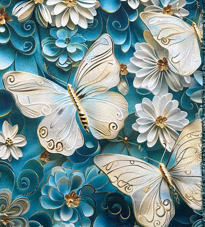 Butterflies on Misty Bayou Luxe Large 55x79 Minky Blanket
