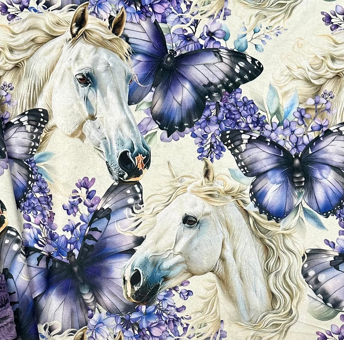 Bougee Western Coquette Horse Floral on Crown Jewel Luxe Large 55x79 Minky Blanket