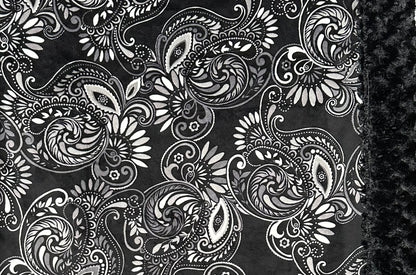Paisley Black on Black Luxe Large 54x82 Minky Blanket