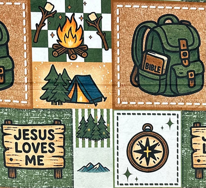 Jesus Loves Me on Camo Luxe Large 55x79 Minky Blanket