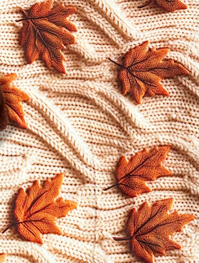 Maple Leaves on Rosewood Luxe Large 55x79 Minky Blanket