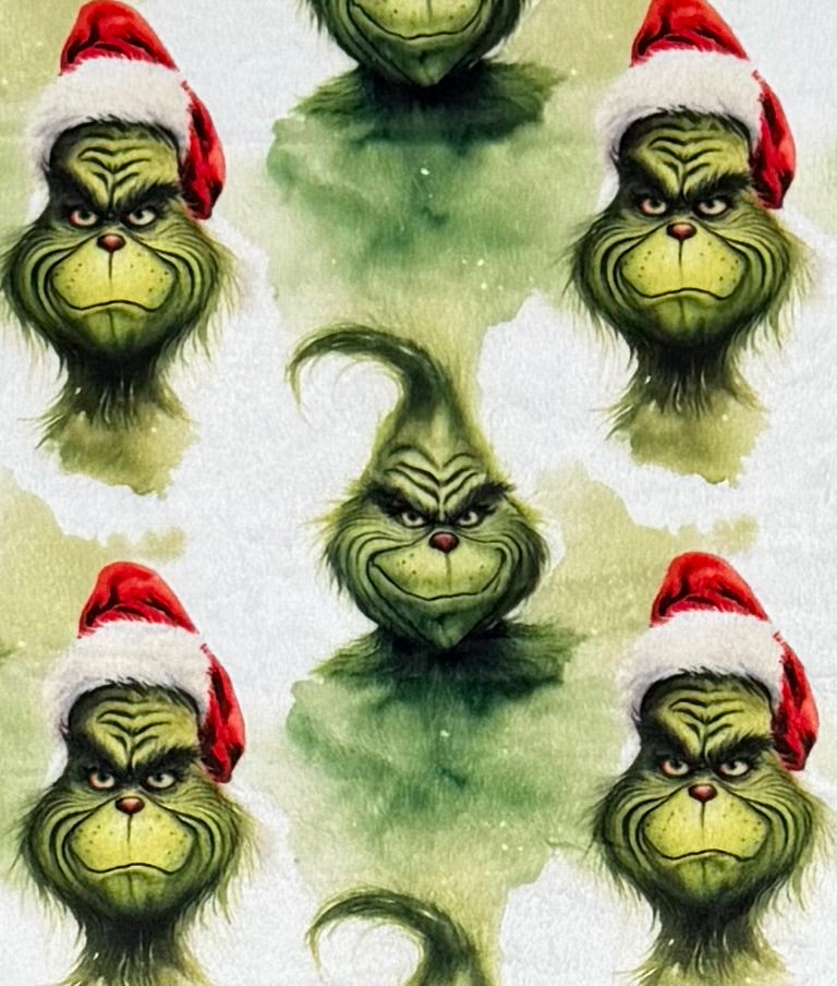 The Christmas Green Fellow on Green Luxe 42x59 Child Size with Pillowcase Minky Blanket