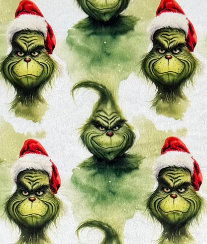 The Christmas Green Fellow on Green Luxe 42x59 Child Size with Pillowcase Minky Blanket