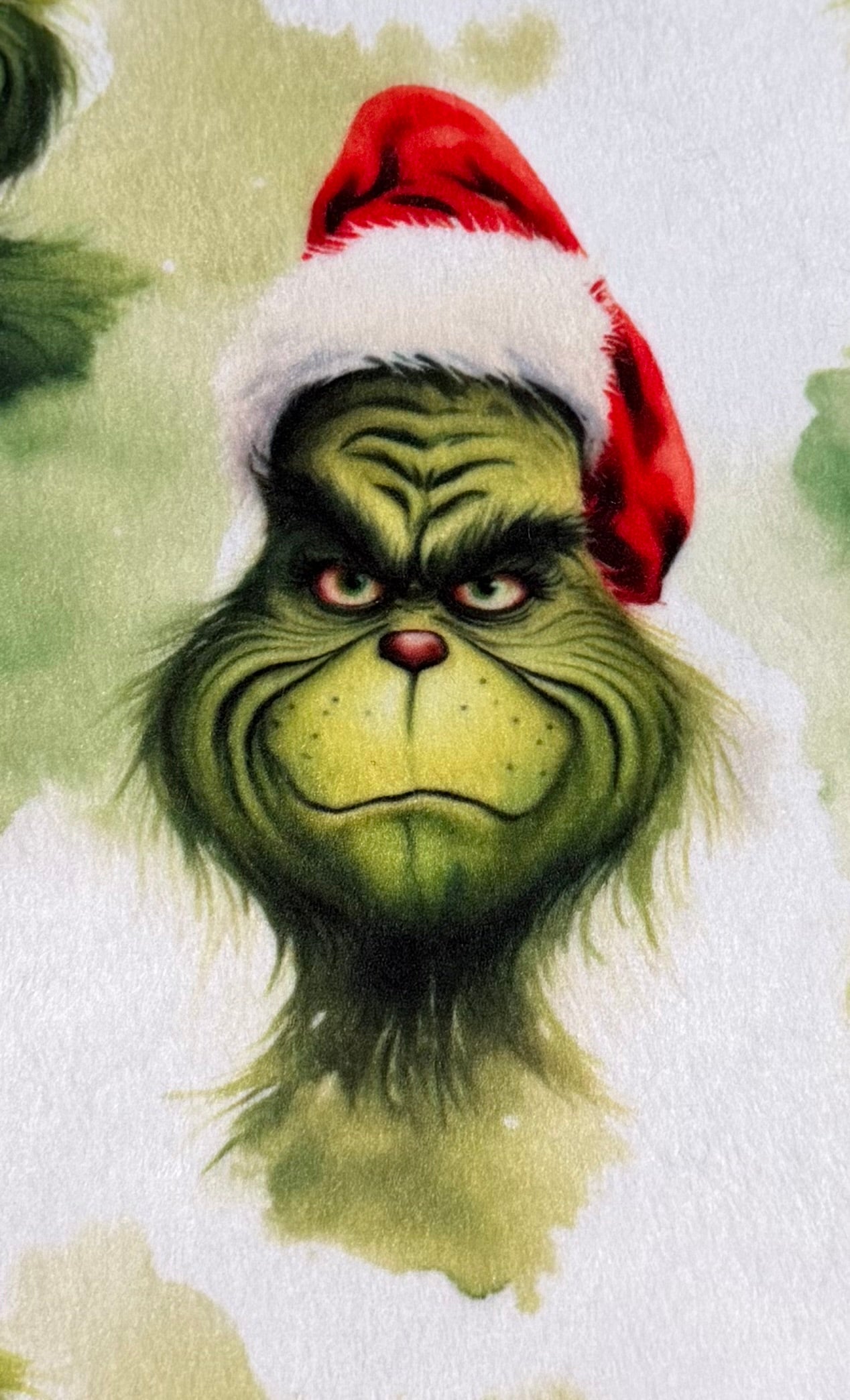 The Christmas Green Fellow on Green Luxe 42x59 Child Size with Pillowcase Minky Blanket