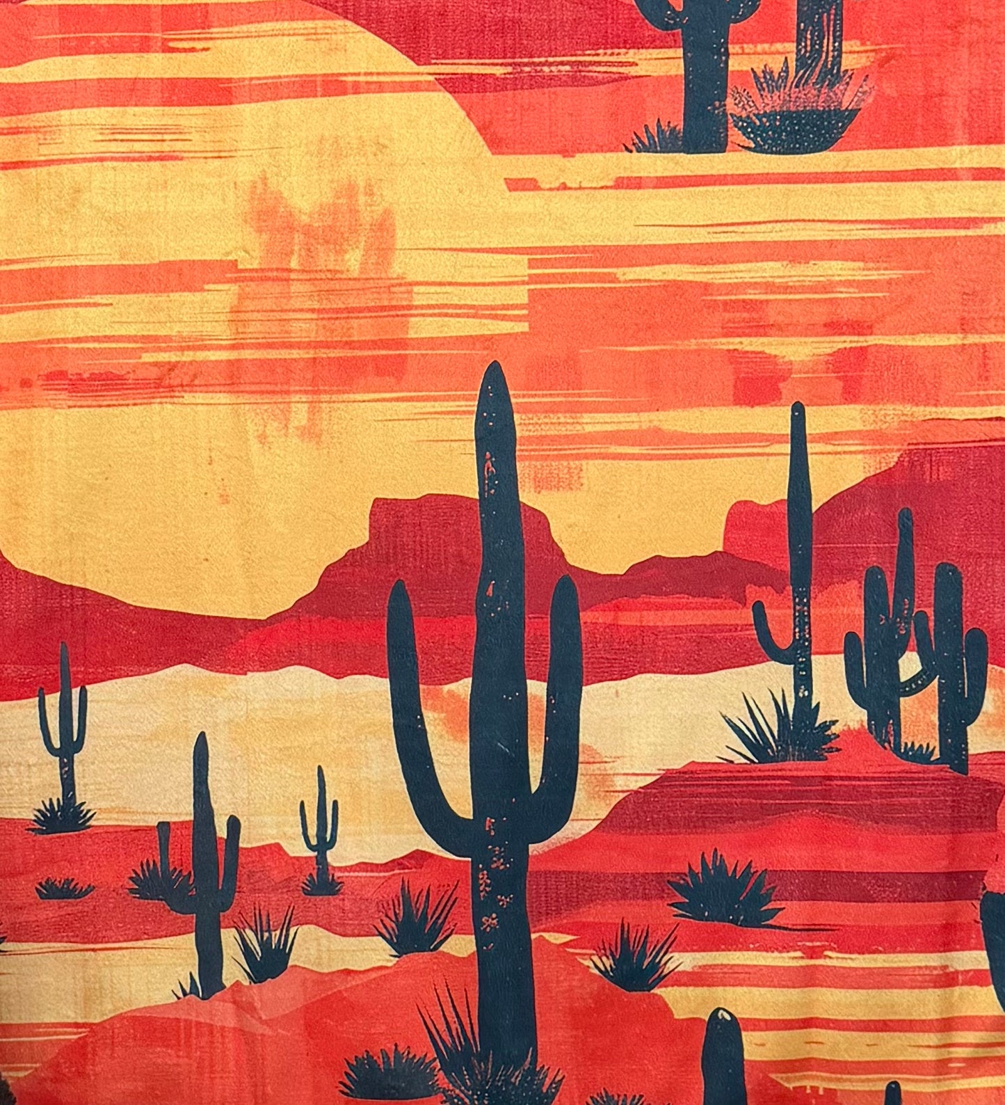 Arizona Landscape on Brown Luxe Large 59x79 Minky Blanket