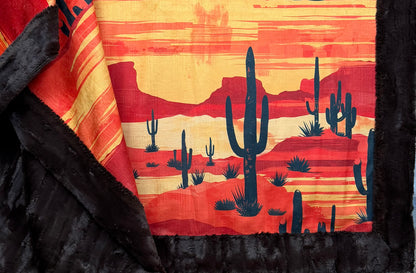 Arizona Landscape on Brown Luxe Large 59x79 Minky Blanket