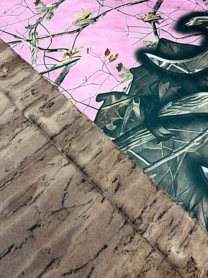 You and Me "We Got This" on Chestnut Luxe Personalized Large Minky  blanket (Custom)