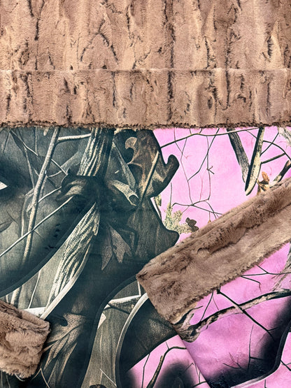 You and Me "We Got This" on Chestnut Luxe Personalized Large Minky  blanket (Custom)