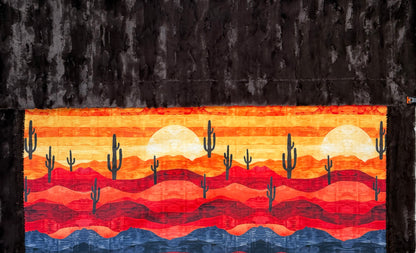 Water in the Desert on Brown Luxe Large 56x79 Minky Blanket