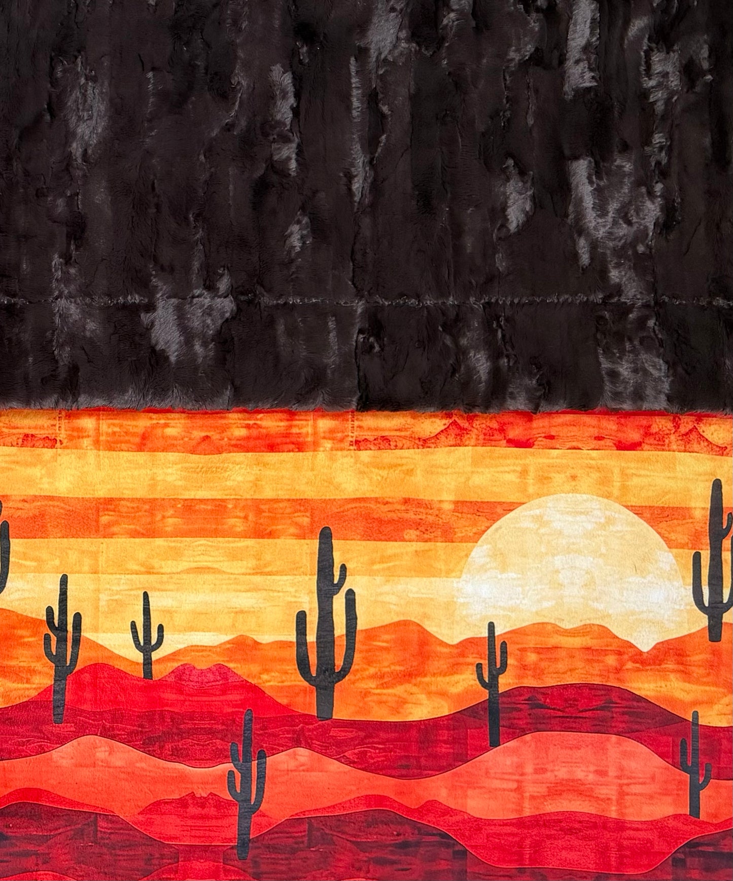 Water in the Desert on Brown Luxe Large 56x79 Minky Blanket