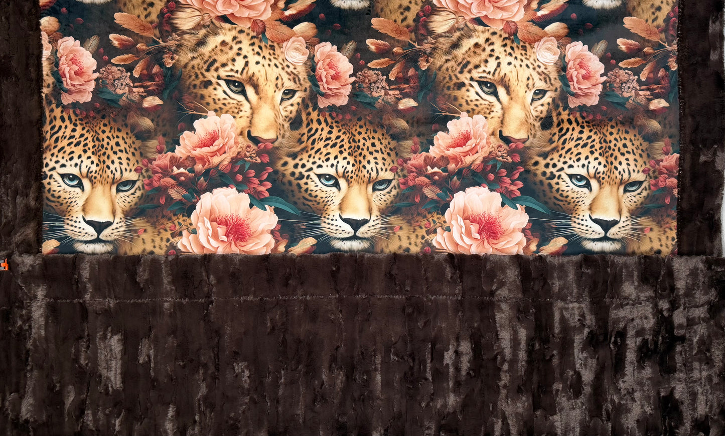 Leopard on Brown Luxe Large 56x79 Minky Blanket