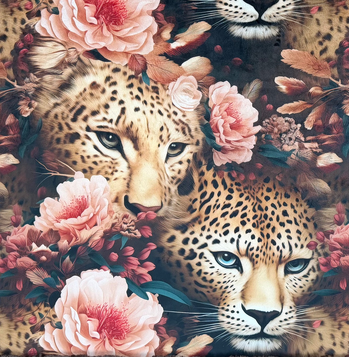 Leopard on Brown Luxe Large 56x79 Minky Blanket