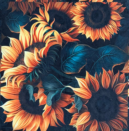 Rustic Sunflowers on Rusty Copper Luxe 56x79 Large Minky Blanket