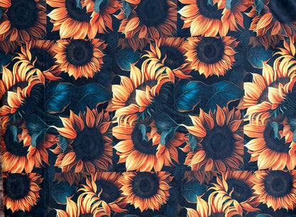 Rustic Sunflowers on Rusty Copper Luxe 56x79 Large Minky Blanket