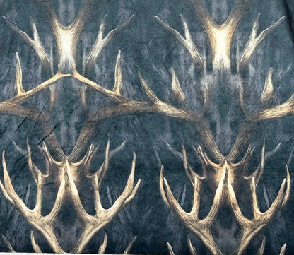 Antlers on  Chestnut Luxe Large 55x9 Minky Blanket