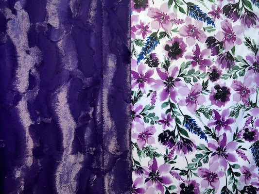 Spring Flowers Wisteria on Plumwine Hide Minky Blanket  Regular - 54x68