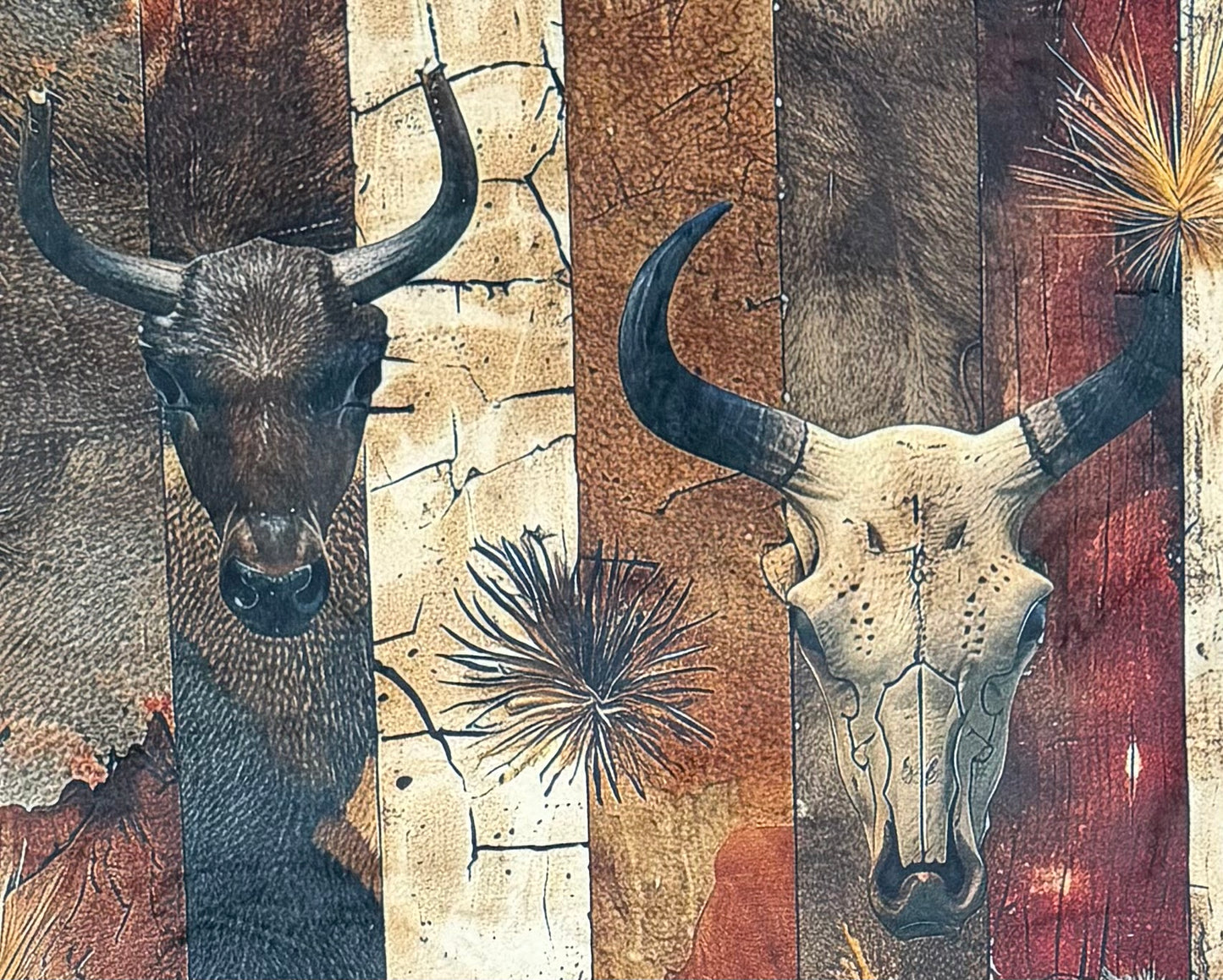 Desert Skulls on Black Luxe Large 55x79 Minky Blanket