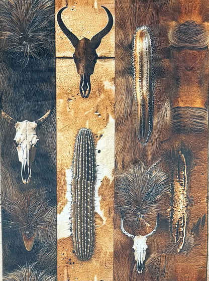 Western Skulls Black Luxe Large 55x79 Minky Blanket