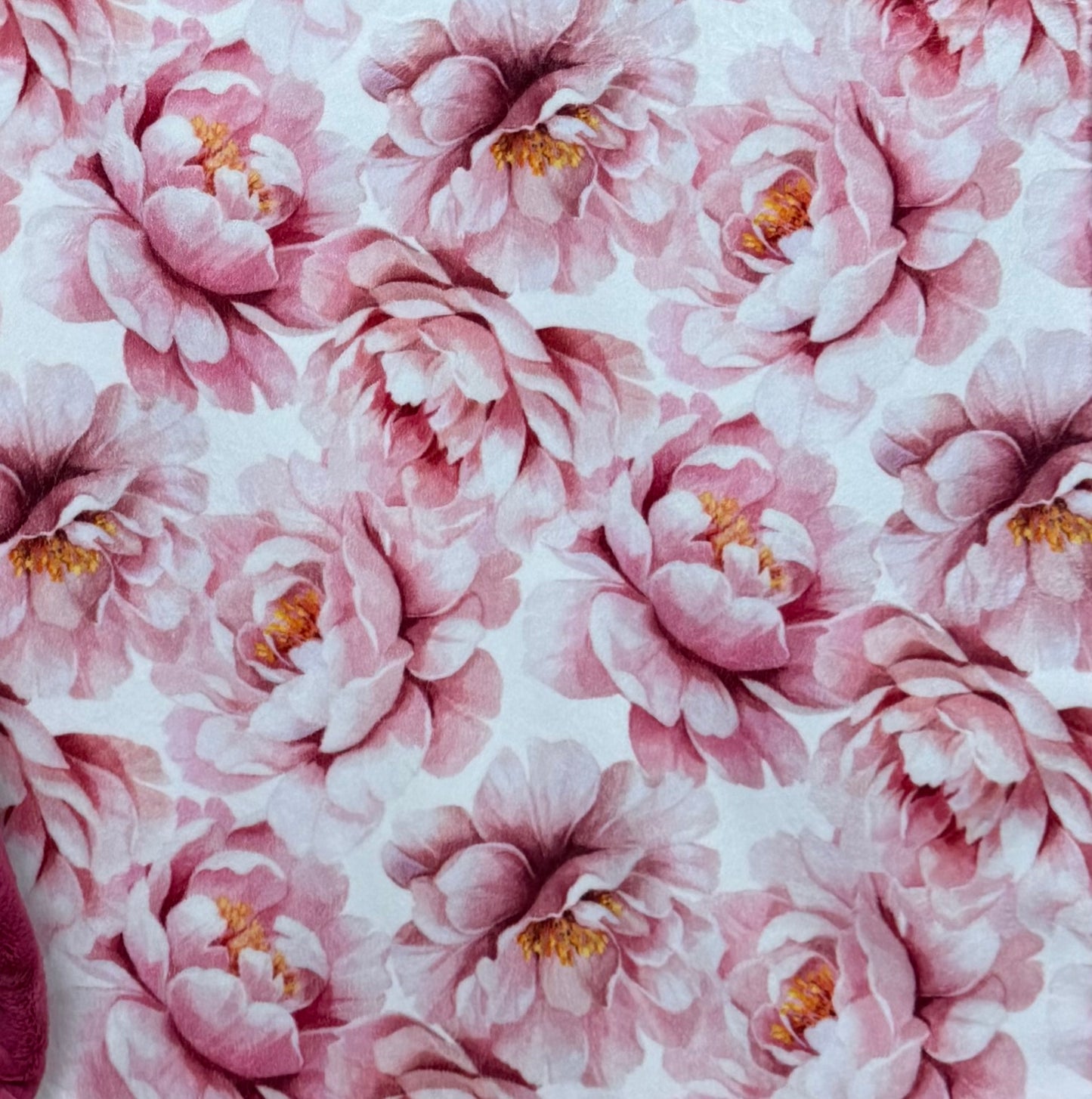 Pink Flowers on Fuchsia Luxe XL 55x86 Minky Blanket (NEW)