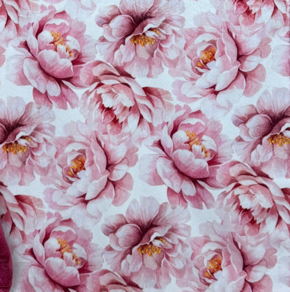 Pink Flowers on Fuchsia Luxe XL 55x86 Minky Blanket (NEW)