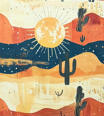 Saguaro Cactus on Rusty Copper Luxe Large 56x79 Minky Blanket